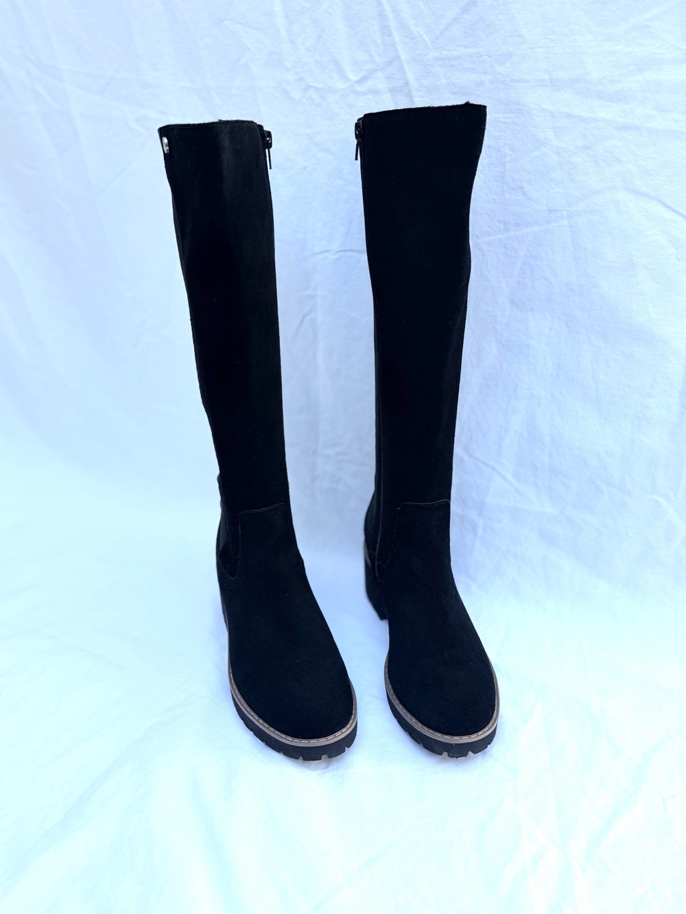 GIANI BERNINI Riding Black Knee Height Suede Boots Women
